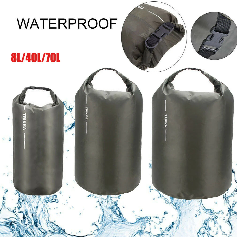 Outdoor Portable 8L 40L 70L Optional Waterproof Dry Bag Sack Storage Pouch Bag Travel Bag