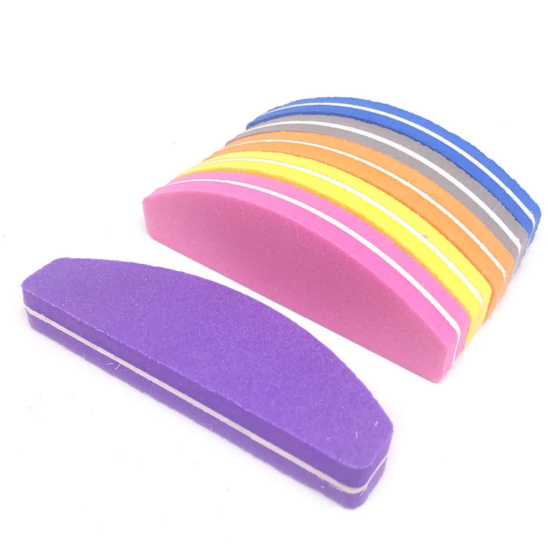 10pcs/ pack 100/180 Grit Nail Files Washable Double-Side Emery Board Nail Buffering Files Salon Manicure Tools Supplier