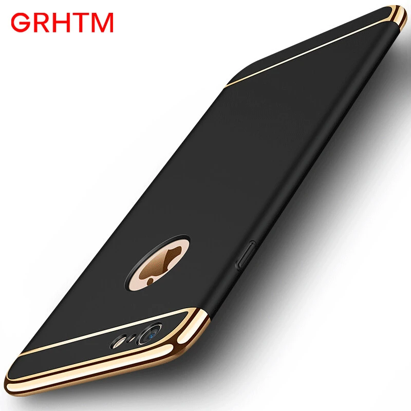 Luxury Plating 3 in 1 Phone Case For iphone 6 6s 7 8 Plus 5 5s se Case Hard Cover For iphone 11 12 Pro Max X Xr Xs 12 Mini Case