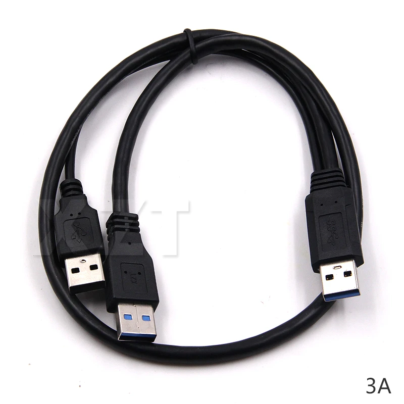 Newest Hot Sata data cable USB2.0 + USB 3.0 Type A to USB 3.0 A Male Y Cable Connector for Hard Disk