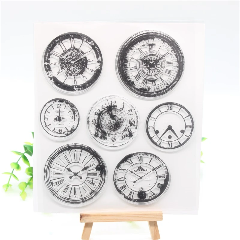 ZFPARTY Vintage Clock Transparent Clear Silicone Stamp/Seal for DIY scrapbooking/photo album Decorative card making