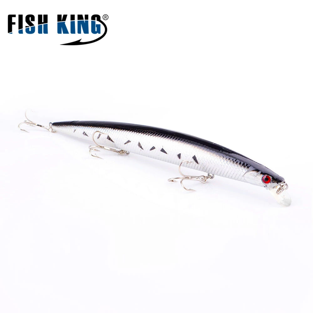FISH KING Fishing Lure Minnow Hard Bait Wobbler Bass Lure Floating Bass Fishing Accessories 3D Eye Slow Floater Plug Topwater