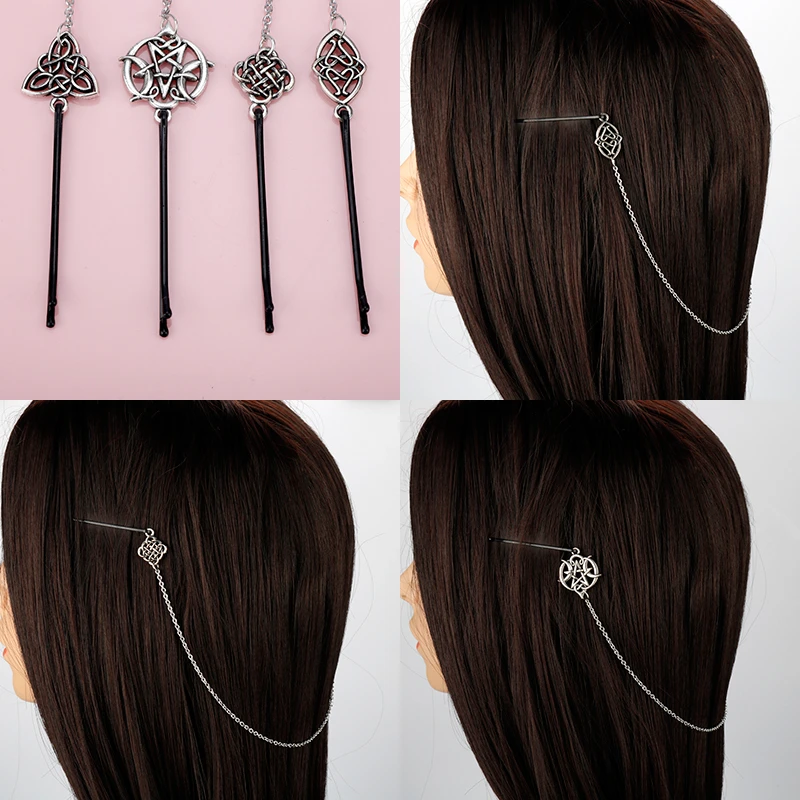 dongsheng New Viking Knots Hairpin Celtics Knot Hair Accessories Norse Hair Pin Viking Hair Clip for Women Longhair Decorat-15