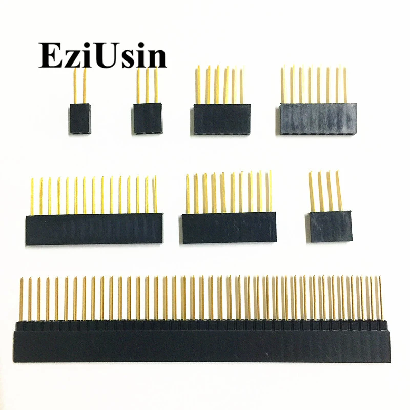 2.54mm Single Row Female Long pins 11mm 15mm Breakaway PCB Board Pin Header socket Connector 1*2/3/4/6/8/10/15Pin For Arduino