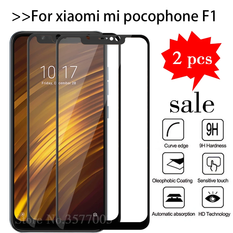 2pcs/lot Tempered Glass For Xiaomi Pocophone F1 Screen Protector Xiomi Poco X3 M3 Pro F3 Pocofone F 1 Mi Pocof1 Protective Film