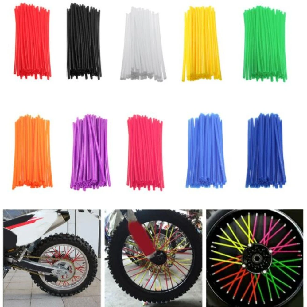 New Motorcycle 72 Pcs Wheel Rim Spoke Wrap Kit Skin Cover For MX Motocross Dirt Pit Bike Enduro Supermoto Honda Suzuki