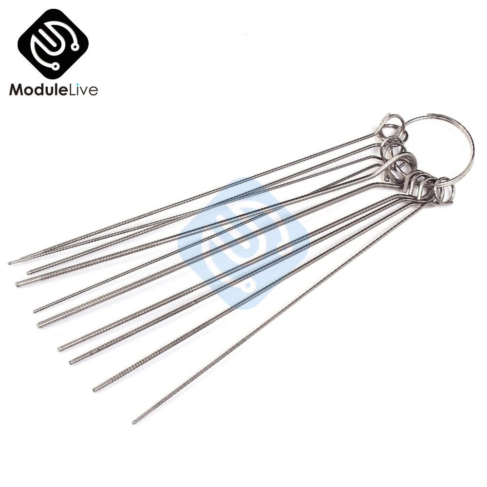 10 Kinds PCB Electronic Circuit  Stainless Steel Needle Set Through Hole Needle Desoldering Welding Repair Tool 80mm 0.7-1.3mm