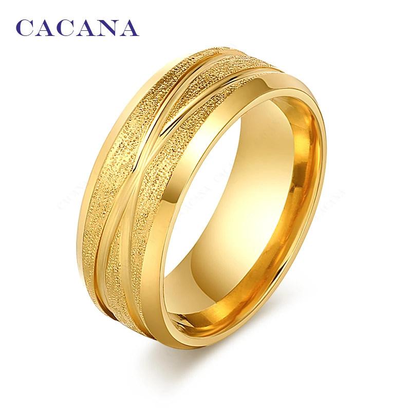 CACANA  Stainless Steel Rings For Women Cross Lines Fashion Jewelry Wholesale NO.R32