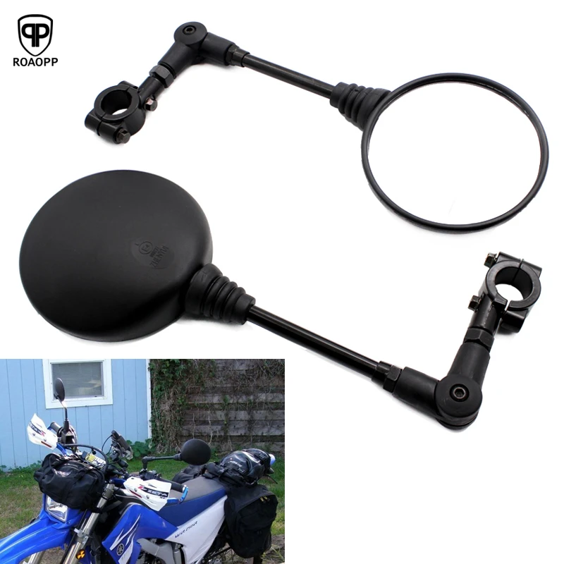 ROAOPP Motorcycle Mirror 22MM Handle Bar End Mirrors For Yamaha Suzuki Ducati Kawasaki BMW Buell KTM Dual Sport Dirt Bikes ATV