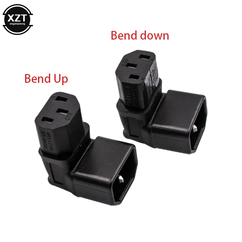 3Pin IEC Connector Down UP 90 Angled IEC 320 C14 Male to C13 Female Power Adapter connector AC plug for lcd wall mount TV