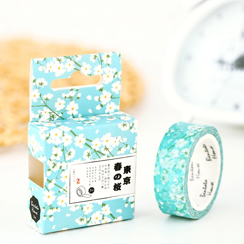 Spring Sakura Washi Tape Diy Decoration Scrapbooking Planner Masking Tape Adhesive Tape Label Sticker