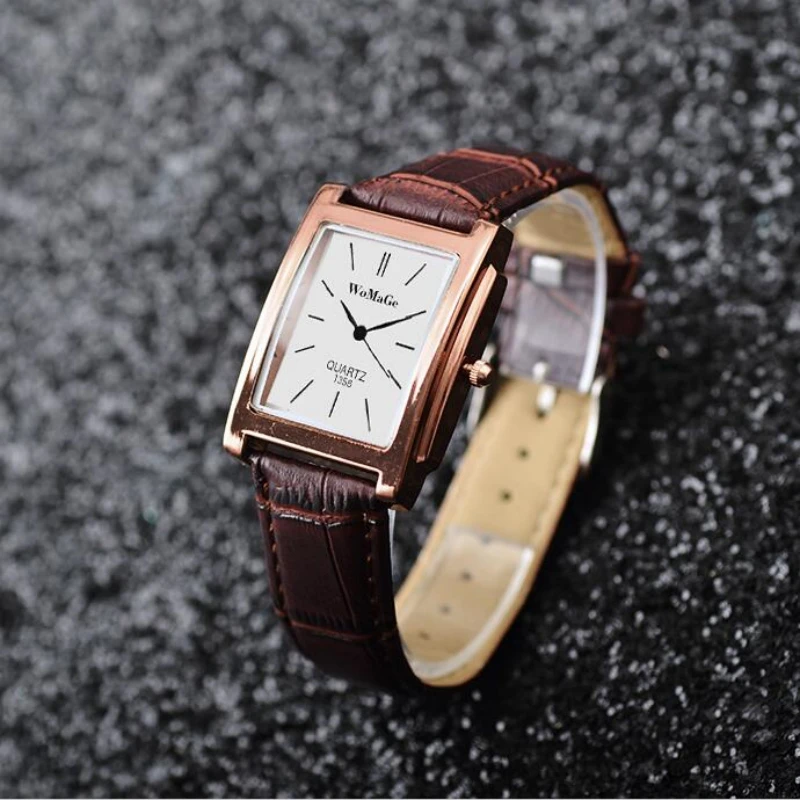 Relogio Masculino Men's Watch Square Business Quartz Official Watches Leather Clock Erkek Kol Saati Gift Reloj Hombre Montre