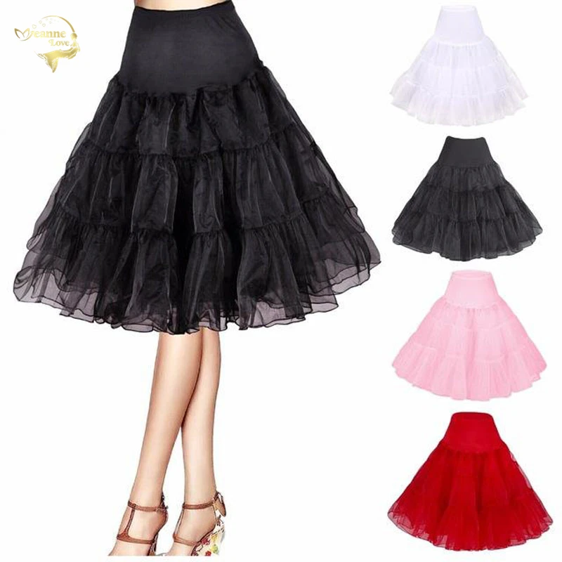 New Hot Sale Short Petticoat For Wedding Vintage Cosplay Petticoat Crinoline Underskirt Rockabilly Tutu Skirt Free Organza Knee