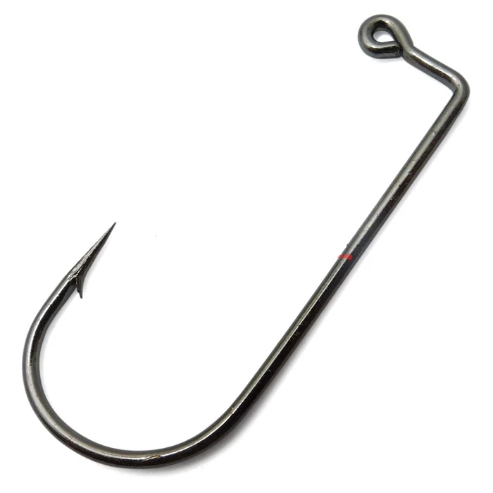 100pcs 9147 High Carbon Steel Fishing Hook Black Barbed 90 Degree Aberdeen Offset Jig Hooks Size 8#-6/0#