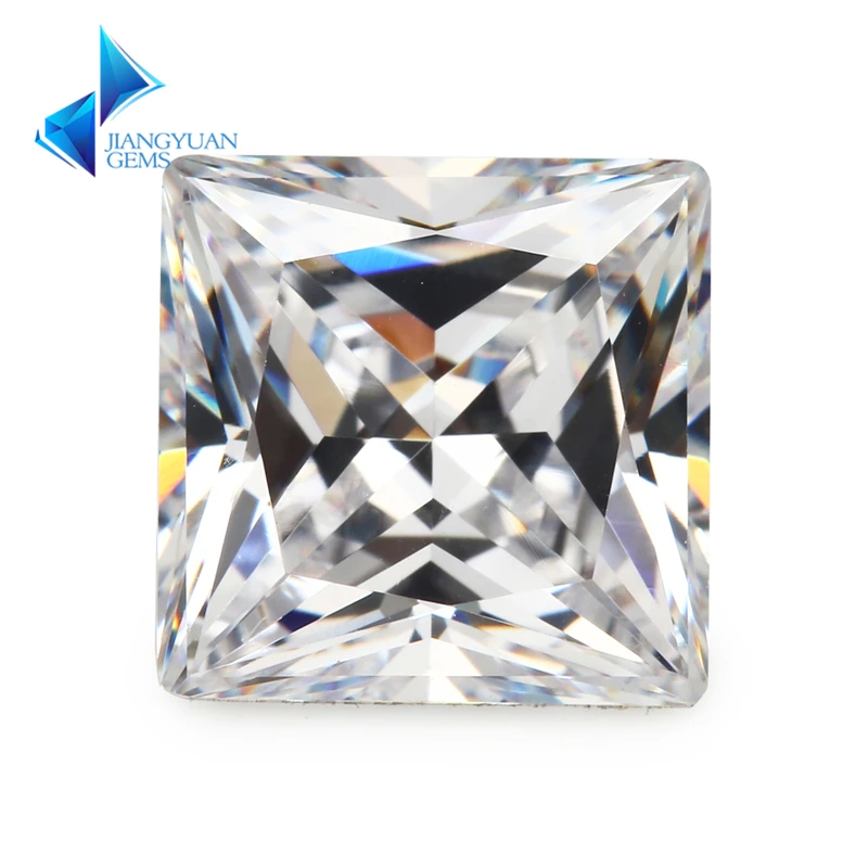 Size 1.5x1.5~12x12mm Square Shape Princess Cut 5A White CZ Stone Synthetic Gems Cubic Zirconia For Jewelry