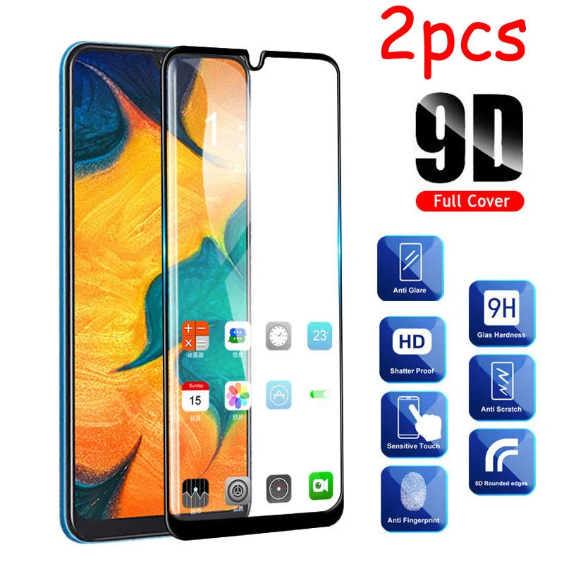 2 Pcs/lot Full Glue Samsun A50 Glass For Samsung Galaxy A70 A40 A30 A50 Protective Glass On The Galax A 50 30 40 70 50A 70A Film