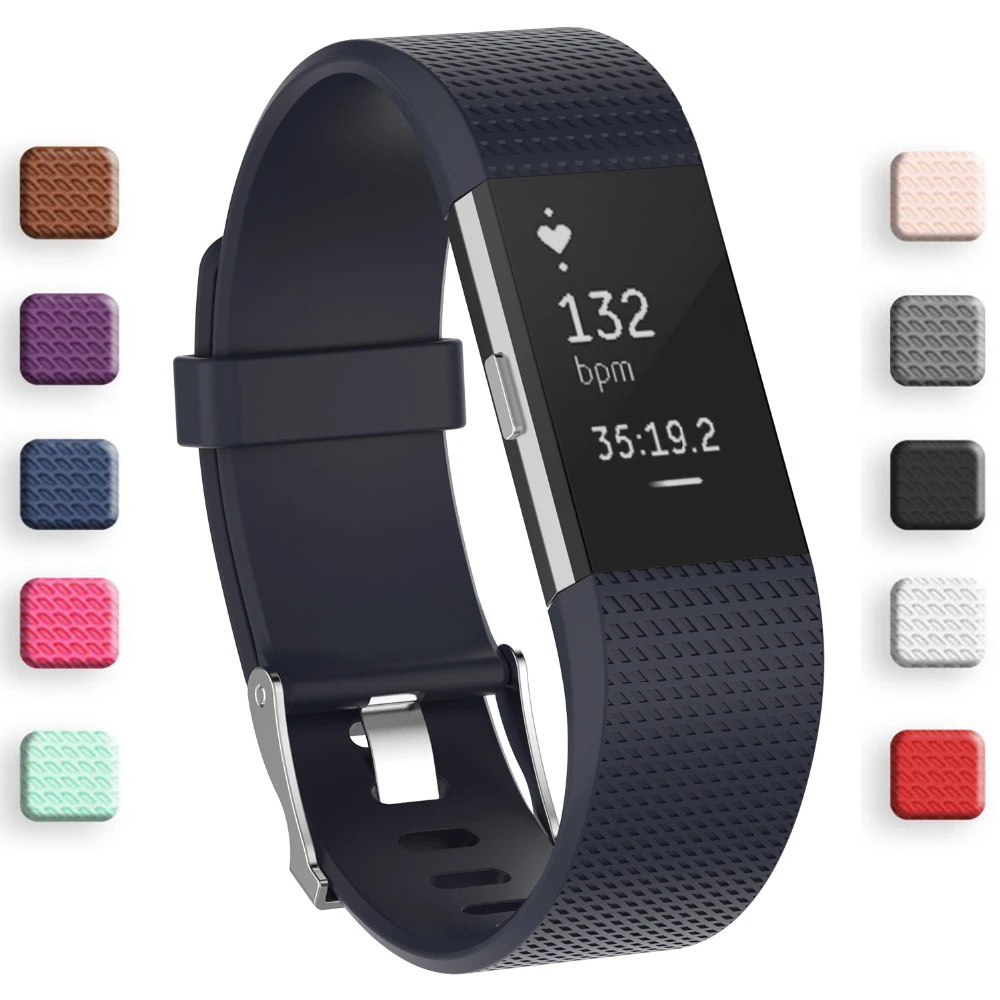 Best Silicone strap for fitbit charge2 band Fitness Smart bracelet watches Replacement Sport Strap Bands for Fitbit Charge 2