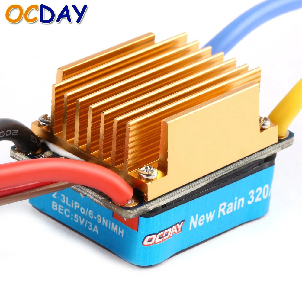 OCDAY 5-13V 320A Waterproof 3S 60A Brushed Motor ESC Electronic Speed Controller For 1/10 RC Car