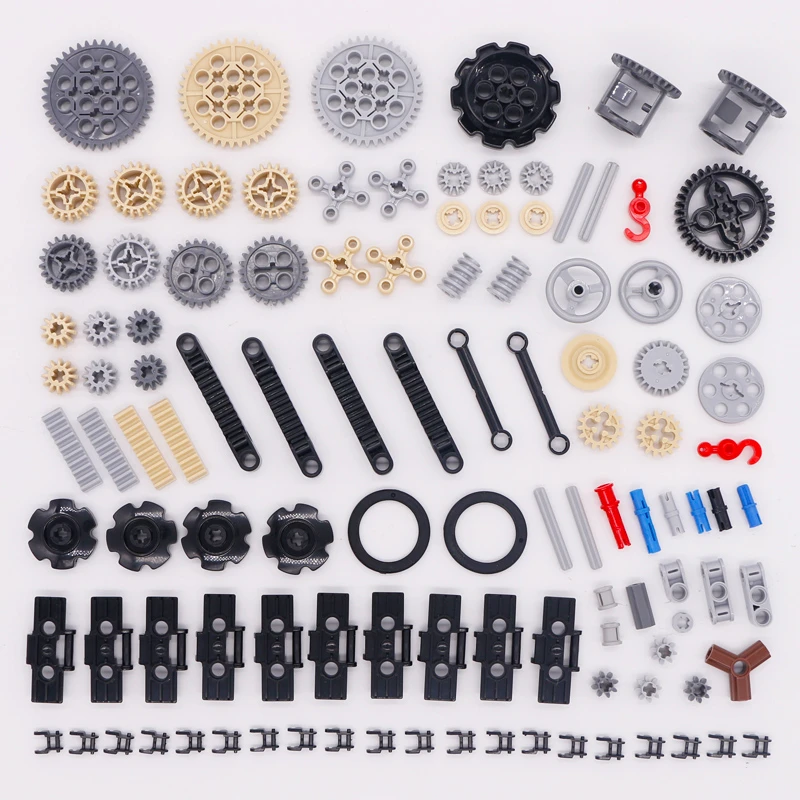 Bricks Technical Parts Bulk Gear Axle Conector Wheels Pulley Chain Link Car Mindstorms Accessories MOC Building Blocks High-tech