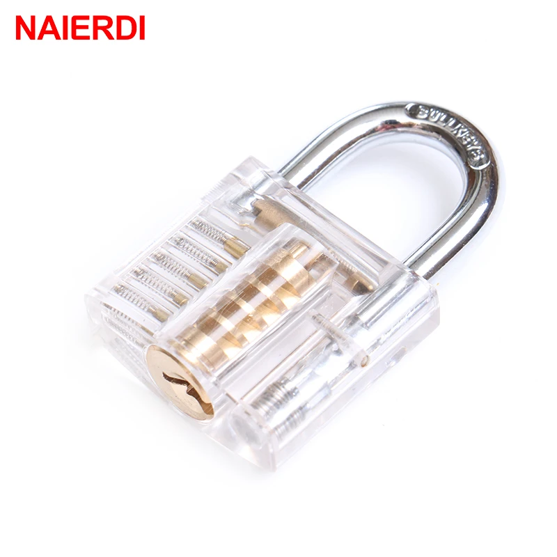 NAIERDI Locksmith Transparent Locks Pick Visible Cutaway Mini Practice View Padlock Hasps Training Skill For Furniture Hardware