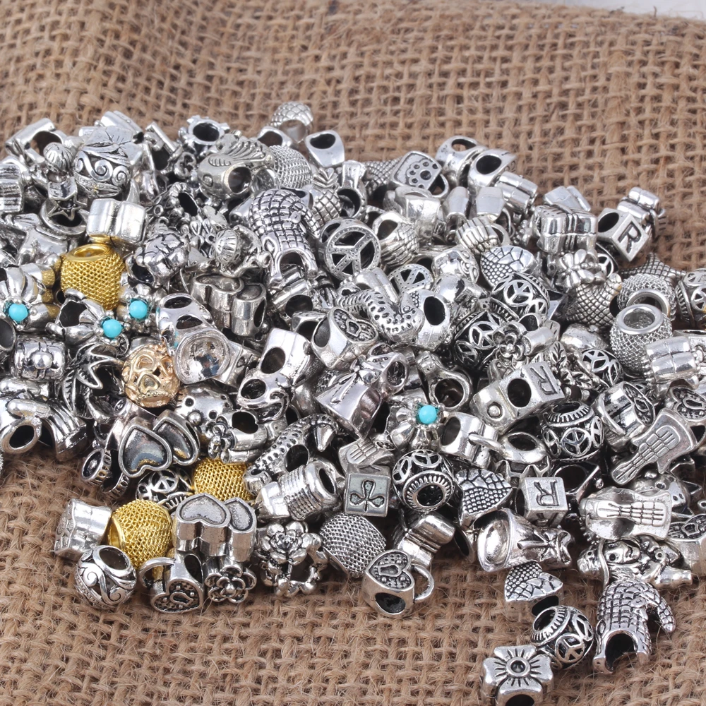 Cheap Random Mixed Alloy Charms Beads Fit Snake Chain Charms Bracelet More than 1000 Style for Your choose