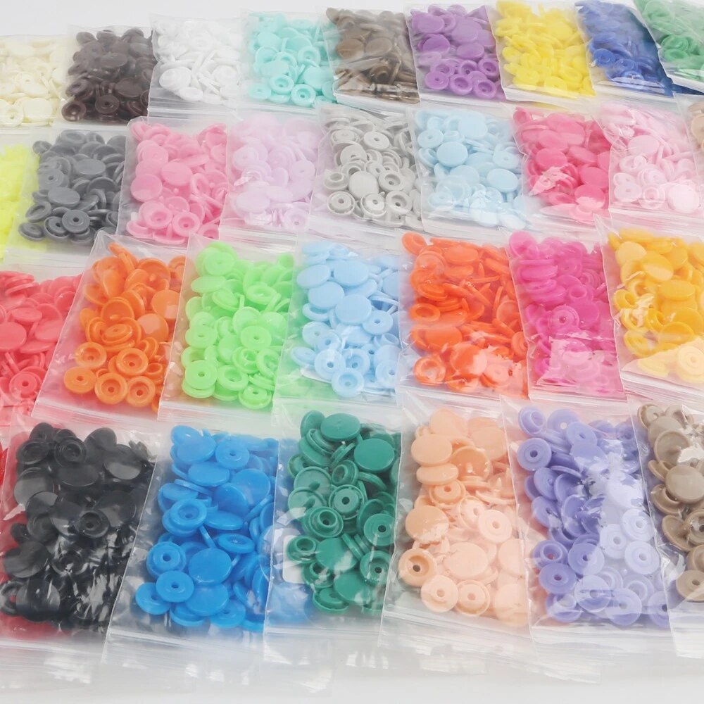 20Sets Round Plastic Snaps Button Fasteners KAM T5 12mm Garment Accessories For Baby Clothes Clips Quilt Cover Sheet Button