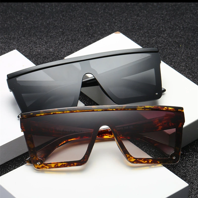 Oversize Square Frame Flat Top Top New Fashion Sunglasses Women Men Retro Sun Glasses Gafas Oculos De Sol