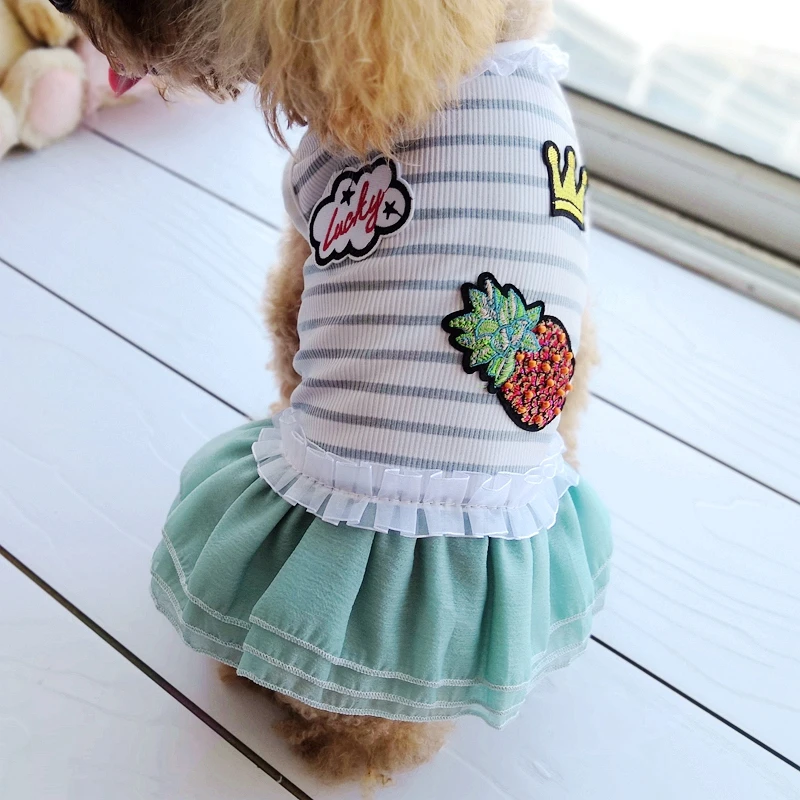 Cheap On Sale Pet Dress For Dog Little Small Pink Green Blue Puppies Animal Cat Tutu Wedding Party Skirt Clothes For Chihuahua