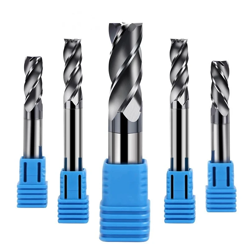 End mill 4mm 6mm 8mm 10mm 12mm 4 slot lengthening high strength tungsten steel milling cutter CNC carbide coated metal end mill