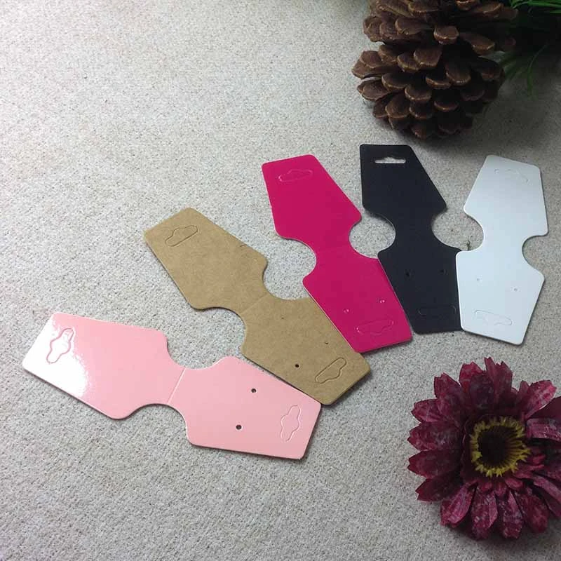 1lot =100 pcs Hot Sale Pink/ Black/ white /kraft Rose Red  Necklace Card 4.5*12cm paper jewerly display package tag card