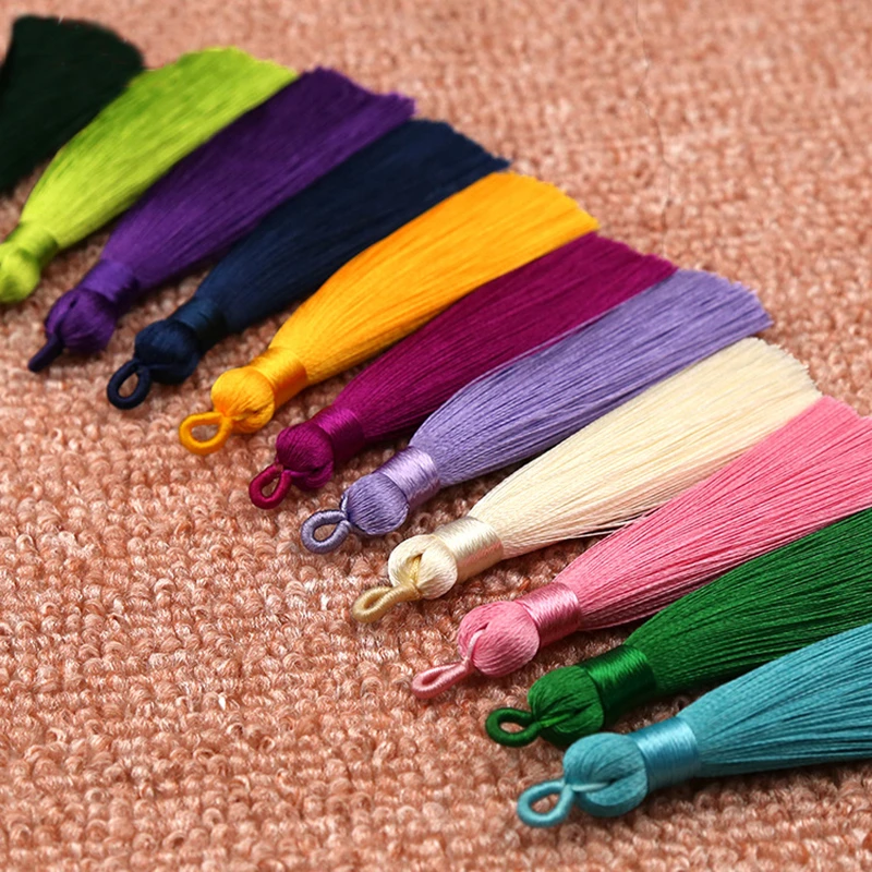 Mibrow 5pcs/lot 8cm Multicolor Cotton Silk Tassel Cords Brush for Earrings Charm Pendant Tassel Fringe DIY Jewelry Making