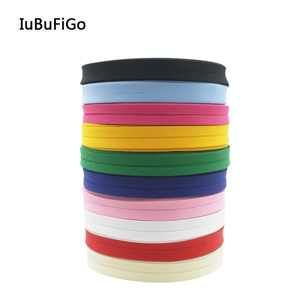 Polyester/Cotton 12mm T/C Bias Tape Bias Binding Fold Ribbon Solid Color For DIY Garment Sewing And Trimming 18yard/roll