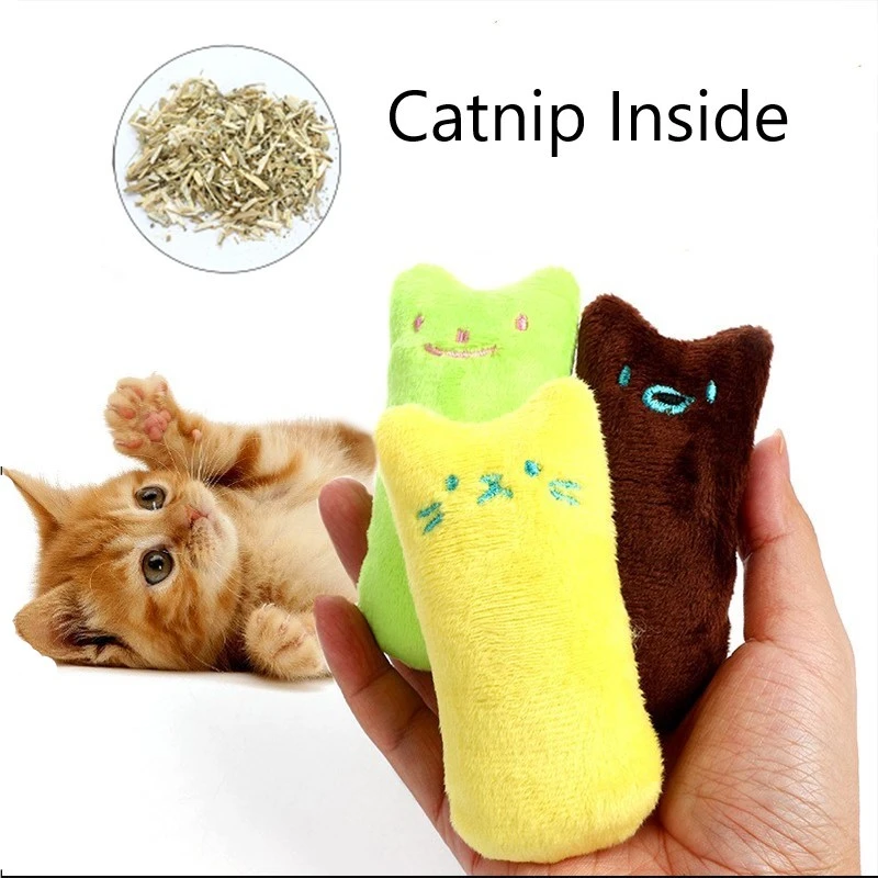 Teeth Grinding Catnip Toys Funny Interactive Plush Cat Toy Pet Kitten Chewing Vocal Toy Claws Thumb Bite Cat mint For Cats