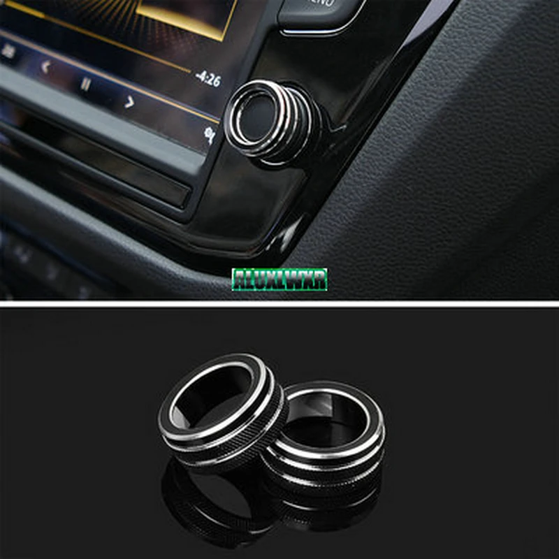 for Volkswagen Vw Tiguan PHEV 2 Mk2 Atlas T-roc Ateca 2017 Audio Stereo Volume Control Knob Ring Cover 2018 2019 2020 2021