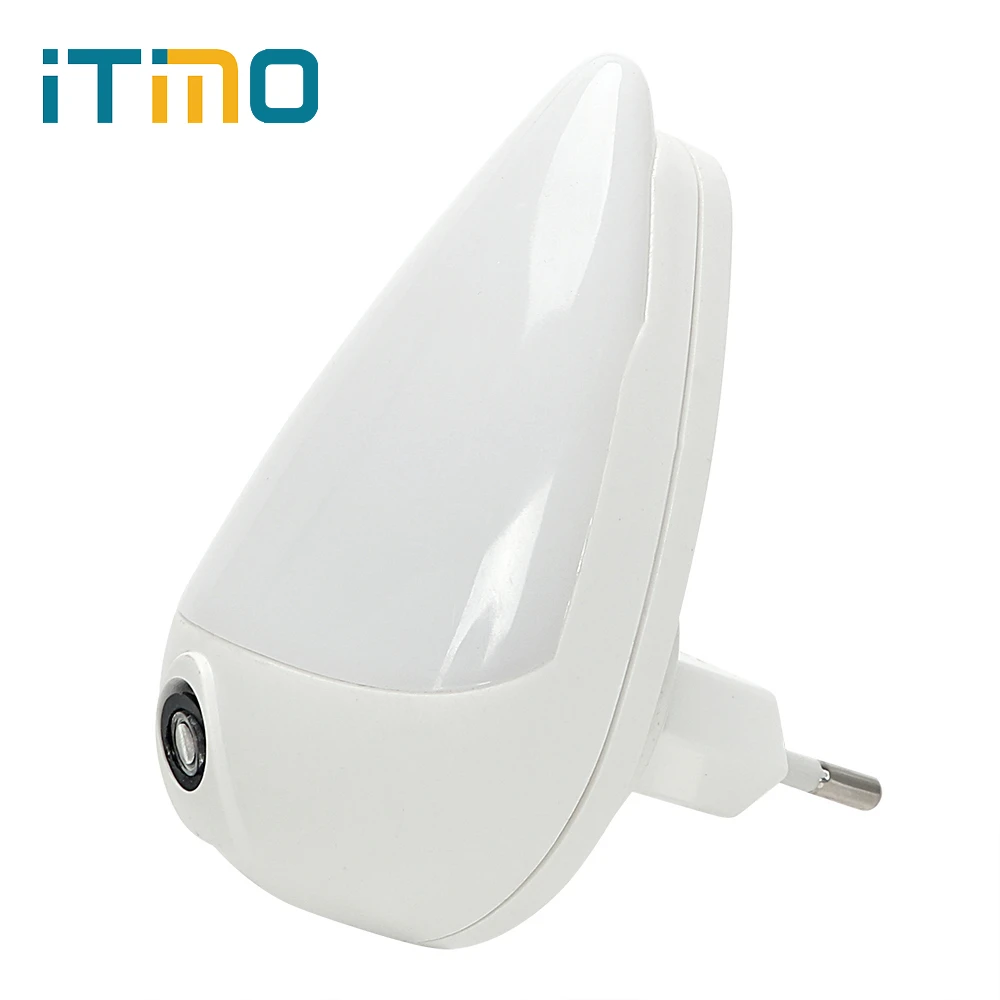 iTimo Children Bedroom Lamp LED Night Light Smart Light Sensor Wall Socket Lamp Water Drops Shape 1W EU Plug 90 Degree Rotation
