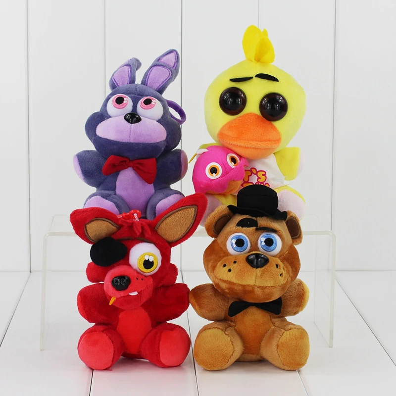 13-18cm Anime Animals Bear Fox Rabbit Duck Chicken Plush Toy Springtrap Stuffed Pendant Doll with Gift Bag