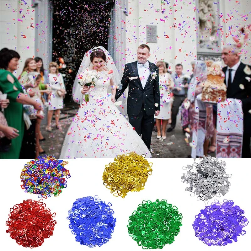 600pcs/lot MultiColor Sparkling Love Heart Wedding Party Festival Confetti Table Decoration Decorative Supplies Valentine's Day