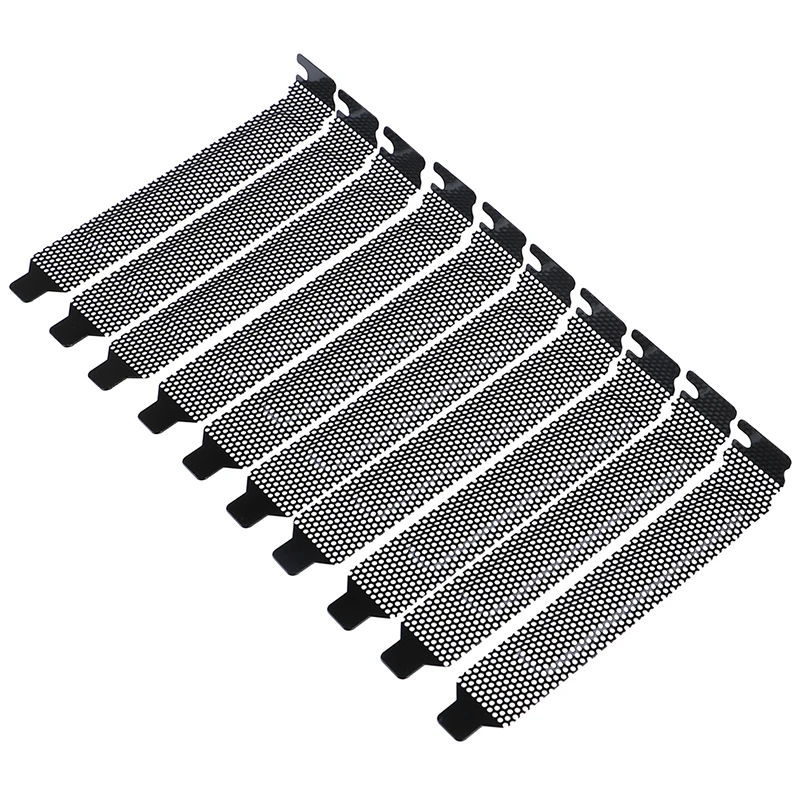 10Pcs/lot Black Hard Steel Dust Filter Blanking Plate PCI Slot Cover
