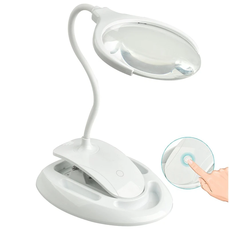 Handheld Magnifier 3X 8X Illuminated Desk Table Led Lamp Magnifying Glass Rechargeable Magnifier With Light For Crafts Hobbies