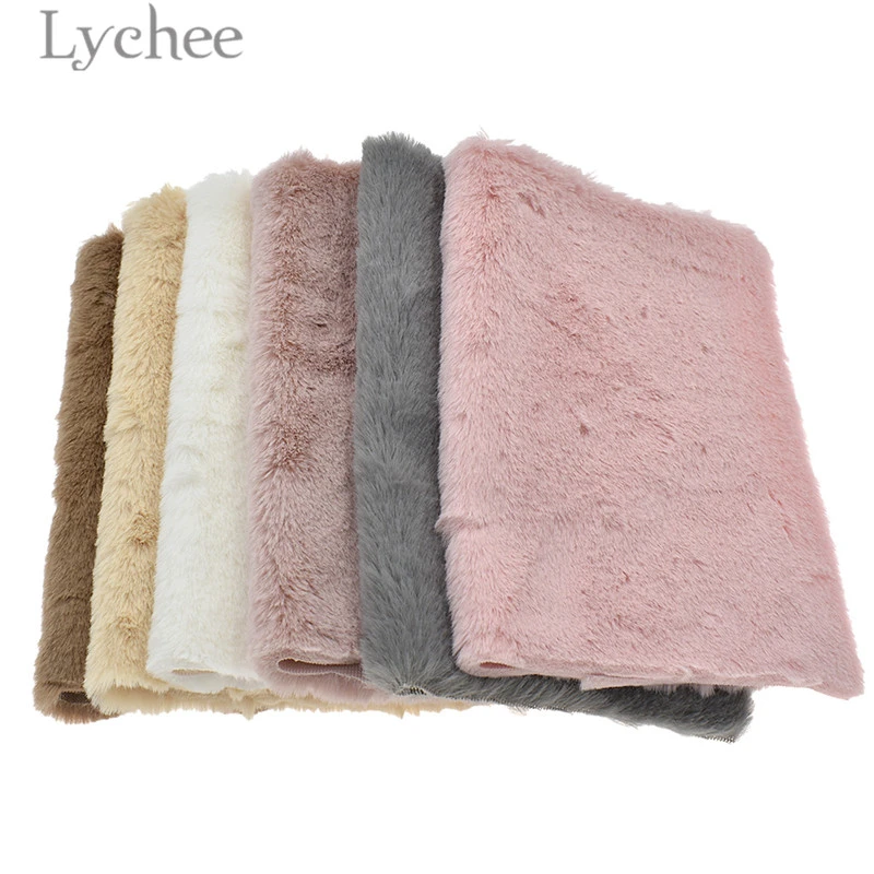 Lychee Life A4 Soft Fake Fur Fabric High Quality Waterproof Synthetic Leather DIY Sewing Material For Handbag Garments