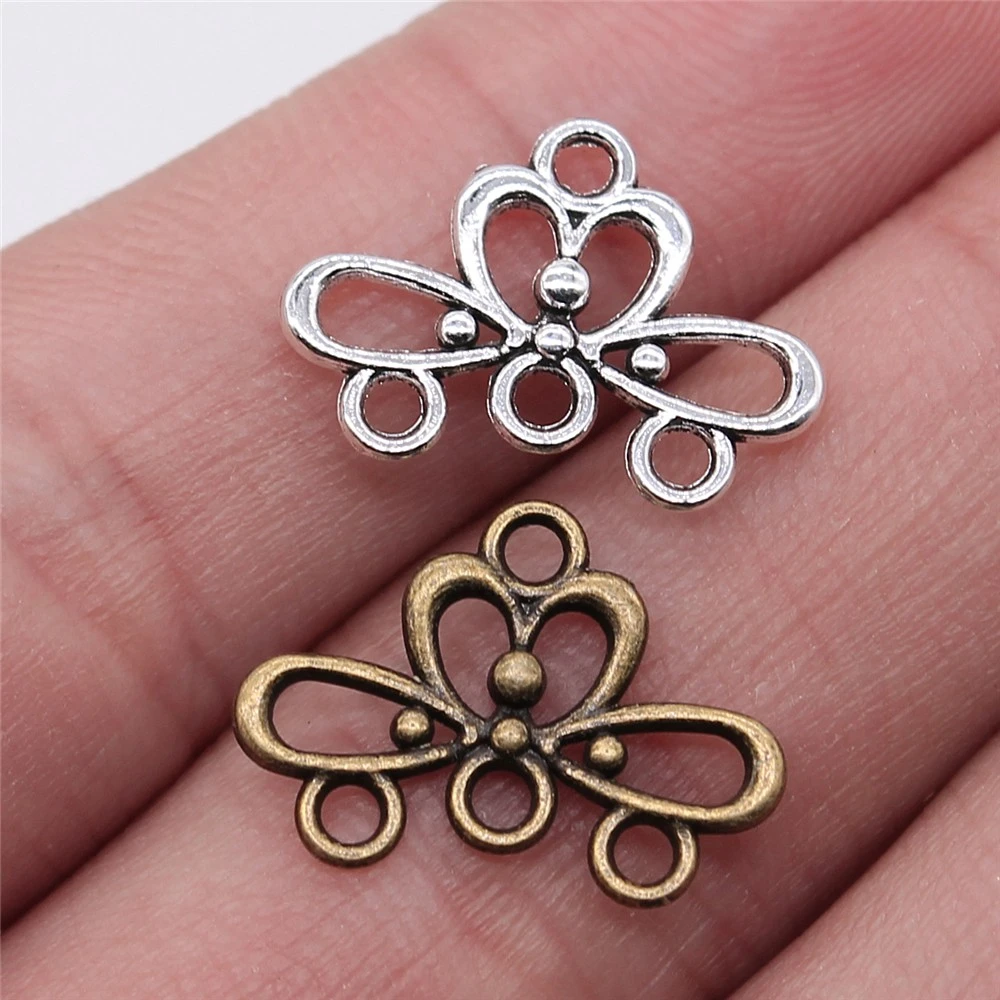 WYSIWYG 20pcs 18x13mm Charm Earrings Connection For Jewelry Making 2 Colors Earrings Connection Charms