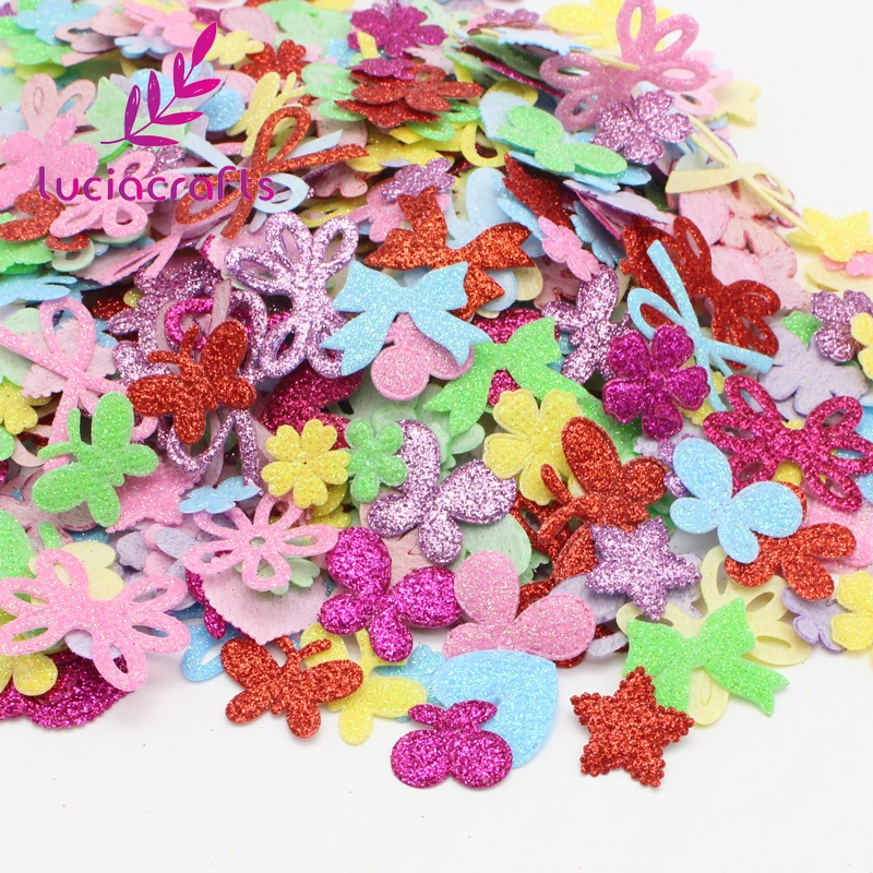 Lucia crafts Fabric Flower Mix DIY Handmade Garment Scrapbook Decoration Appr 4~11g/lot,(appr 100~220pcs/bag) B1102