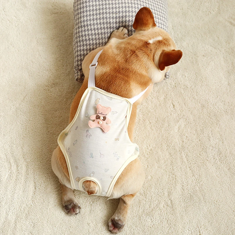 Cute Pet Physiological Pants Underwear Dog Clothes Cotton Puppy Diaper Strap Briefs Female Sanitary Panties Shorts Bulldog Pugs