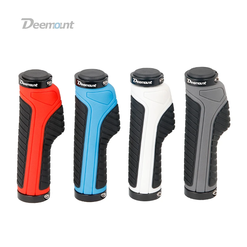 Deemount Bicycle Grips Ergonomic Bar End Firm Mount Both Ends Lock Grip Handlebar 2 Color Tone Holder MTB Cycling Hand Rest