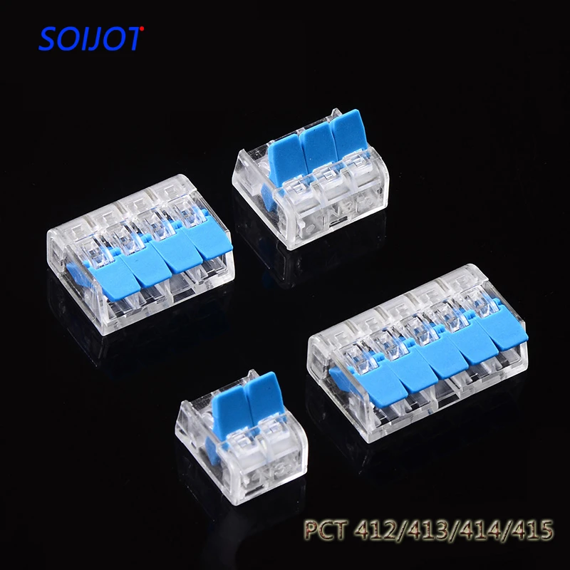 10pcs/lot  Mini Fast Wire Connector Universal Wiring Cable Connector Push-in Conductor Terminal Block SJ-412/413/414/415