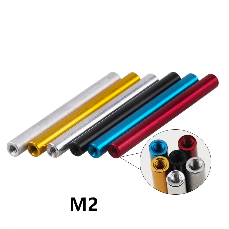 10pcs M2 Aluminum Column M2*6/8/10/12/15/20/25/30/35mm aluminum Round Standoff spacer For RC Parts