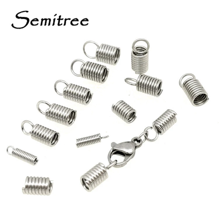 100pcs Stainless Steel 1.2/2/2.5/3/3.5/4mm End Beads Crimp Cap for DIY Necklace Bracelet Leather Cord Jewelry Making Accessories