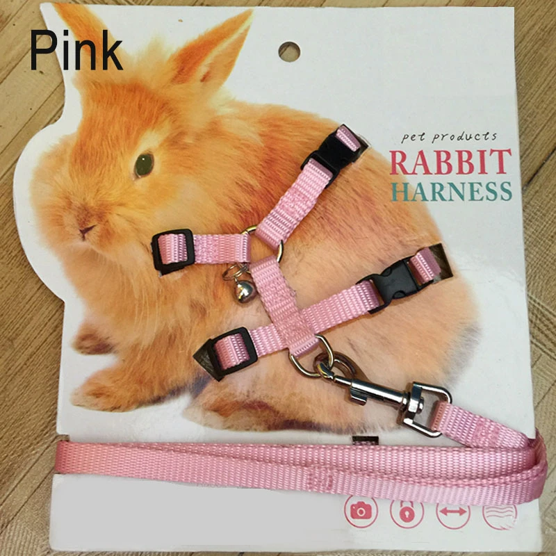 Newly Pet Rabbit Soft Harness Leash Adjustable Bunny Traction Rope for Running Walking TE889