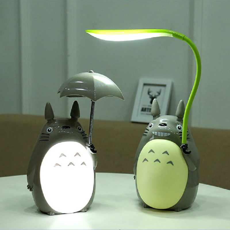 Kawaii Cartoon  Totoro Lamp 3 Choice Rechargeable Table Lamp Led Night Light  Reading for Kids Gift Home Decor Novelty Lightings