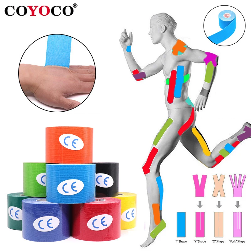 2.5cm-10cm Width Kinesiology Tape 5m Athletic Tape Sports Recovery Knee Protector Waterproof Tennis Muscle Pain Relief Bandage